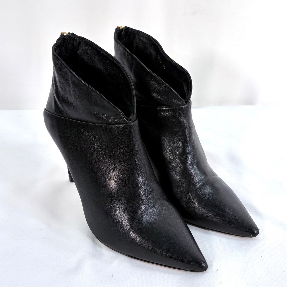 Grigiarancio Ankle Boots Black Leather Pointed Toe Stiletto Italy EU 36 US 6